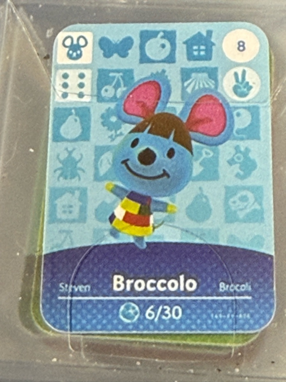 Broccolo Animal Crossing #8 New Horizons Amiibo NFC Mini Card VG